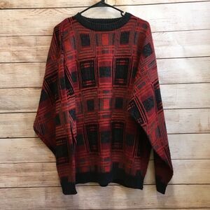 VINTAGE SATURDAYS SWEATER IN RED AND BLACK